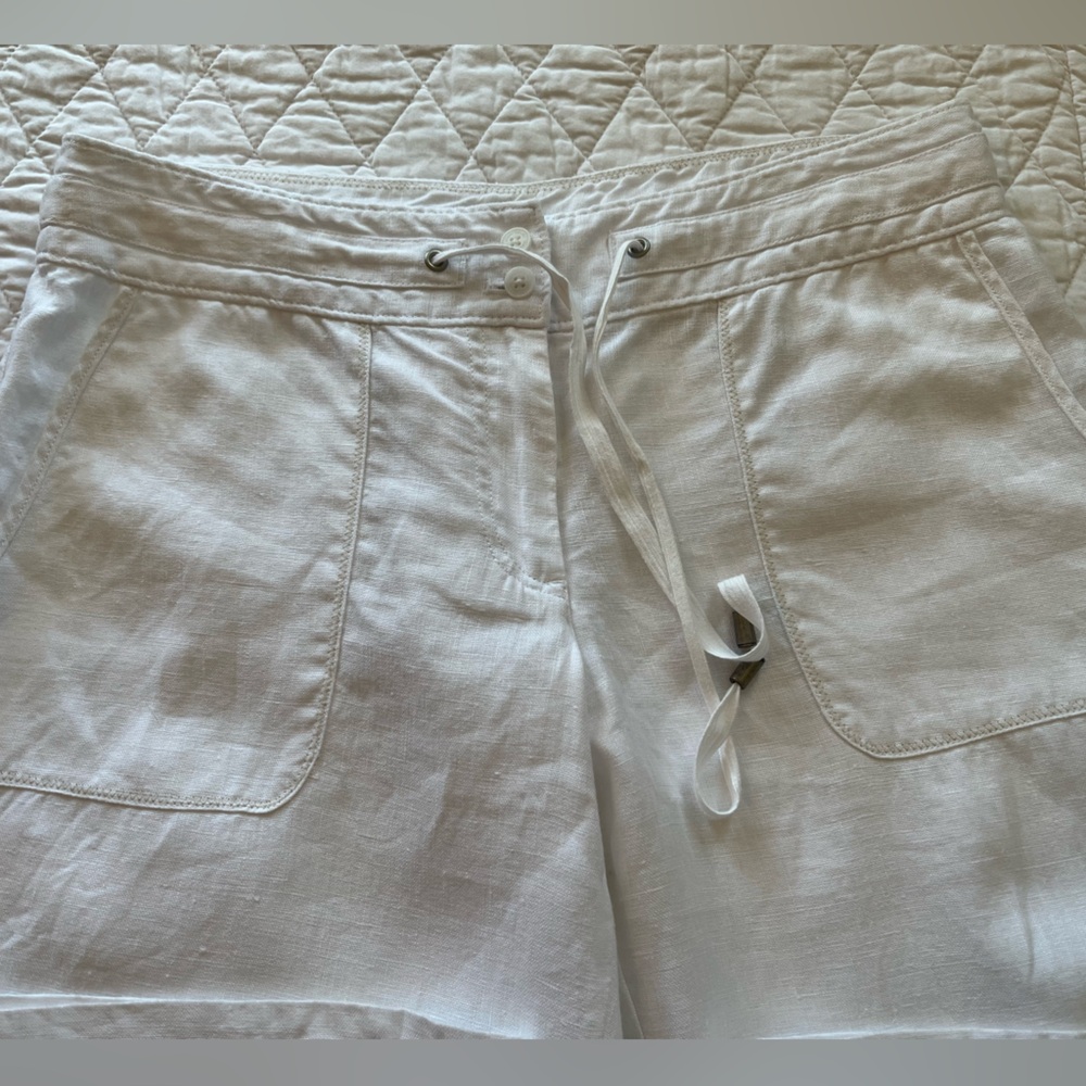 TOMMY BAHAMA WHITE WIDE LEG LINEN PANTS SIZE 2 - Picture 3 of 6